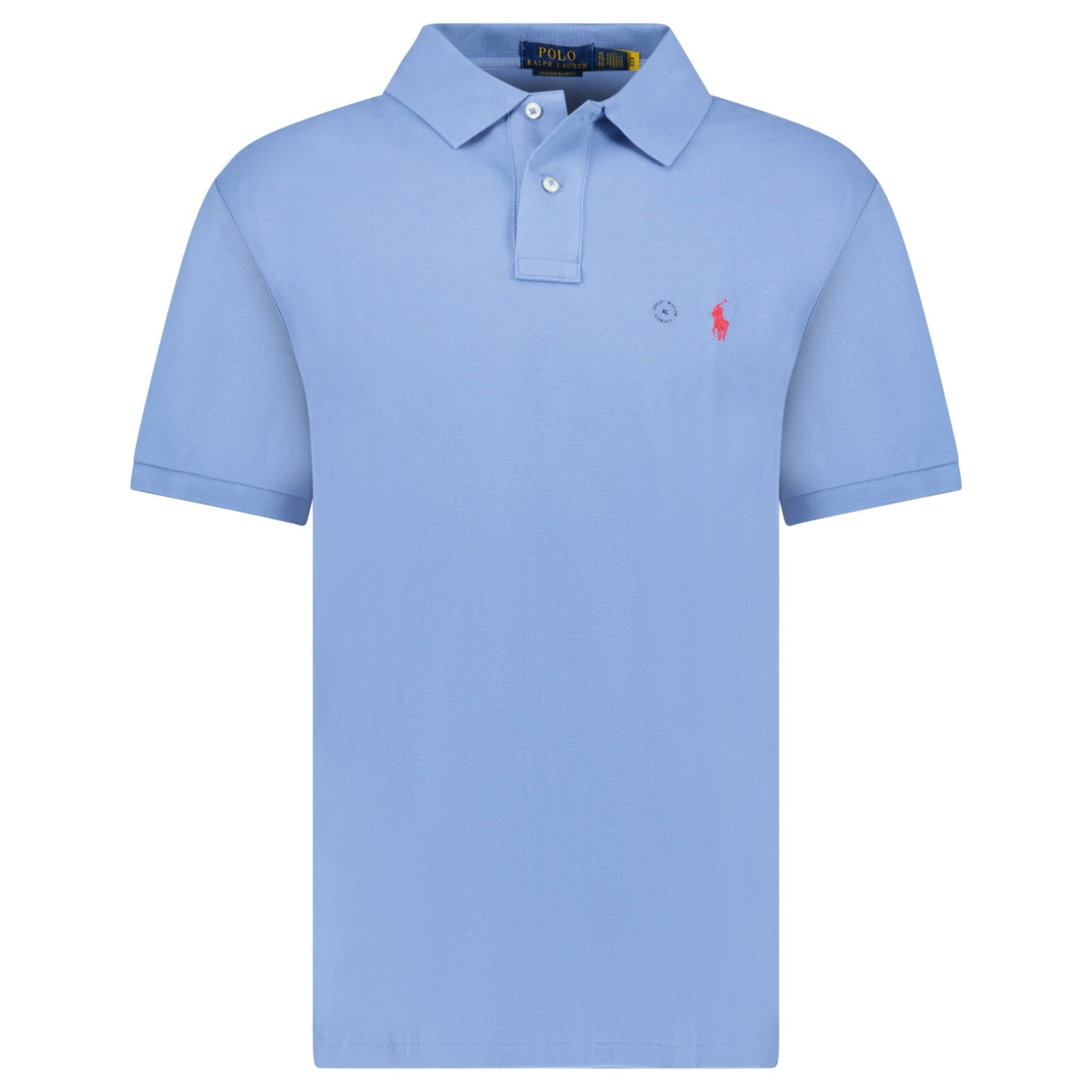 Polo Ralph Lauren Custom Slim Fit Mesh Polo Shirt in Campus Blue
