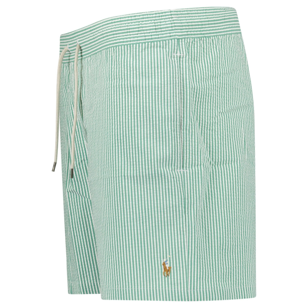 Polo Ralph Lauren Traveler Classic Swim Trunk in Raft Green Seersucker