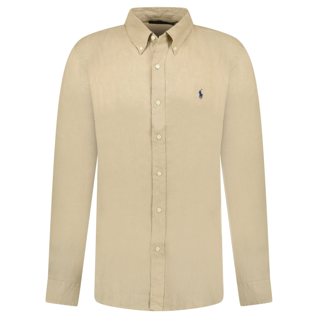 Polo Ralph Lauren Custom Fit Long Sleeve Sport Shirt Costal Beige