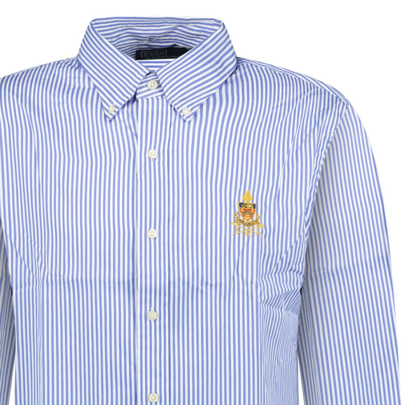 Polo Ralph Lauren Custom Fit Long Sleeve Sport Shirt White/Blue
