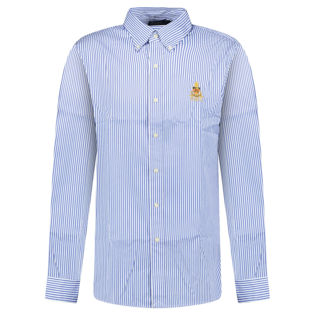 Polo Ralph Lauren Custom Fit Long Sleeve Sport Shirt White/Blue