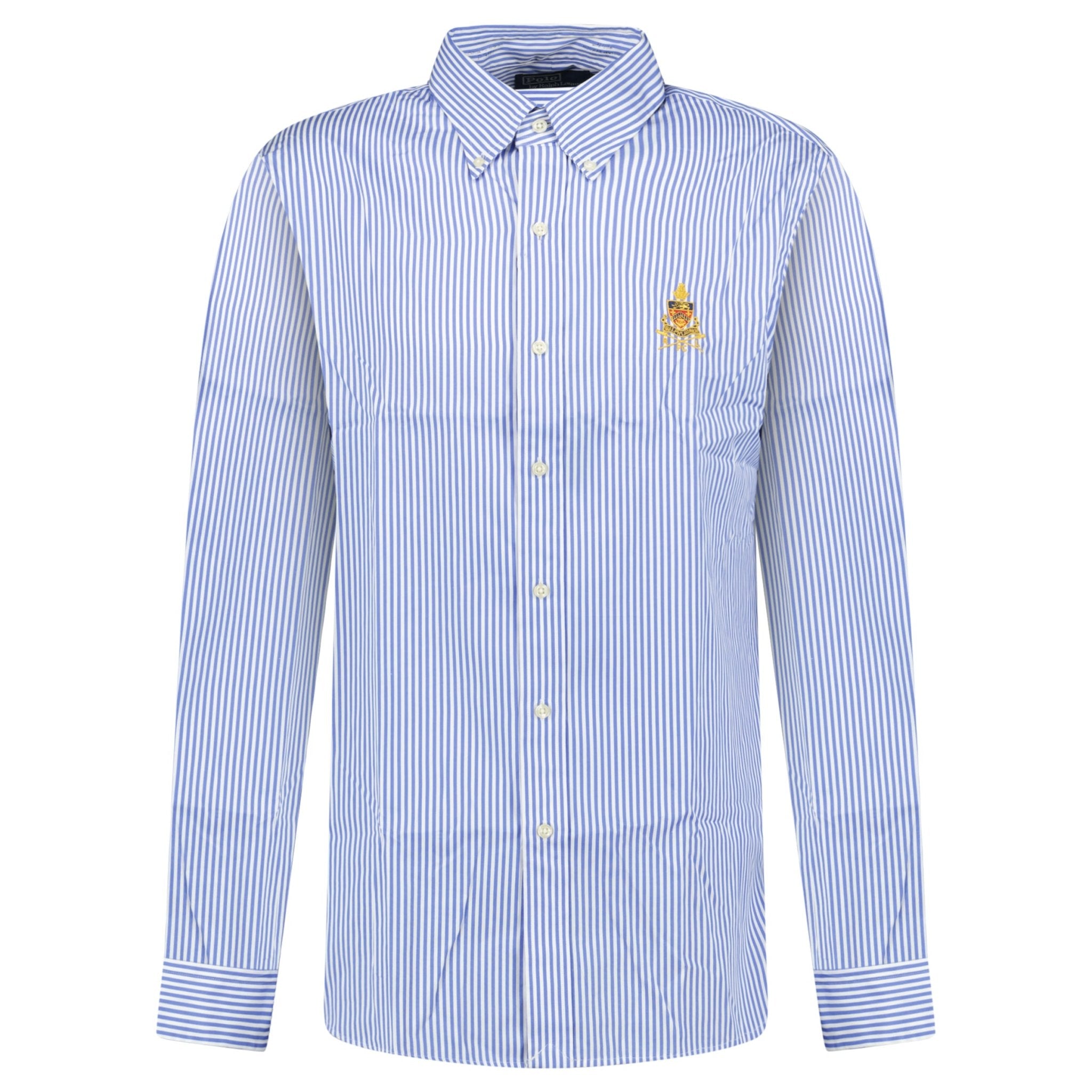 Polo Ralph Lauren Custom Fit Long Sleeve Sport Shirt White/Blue