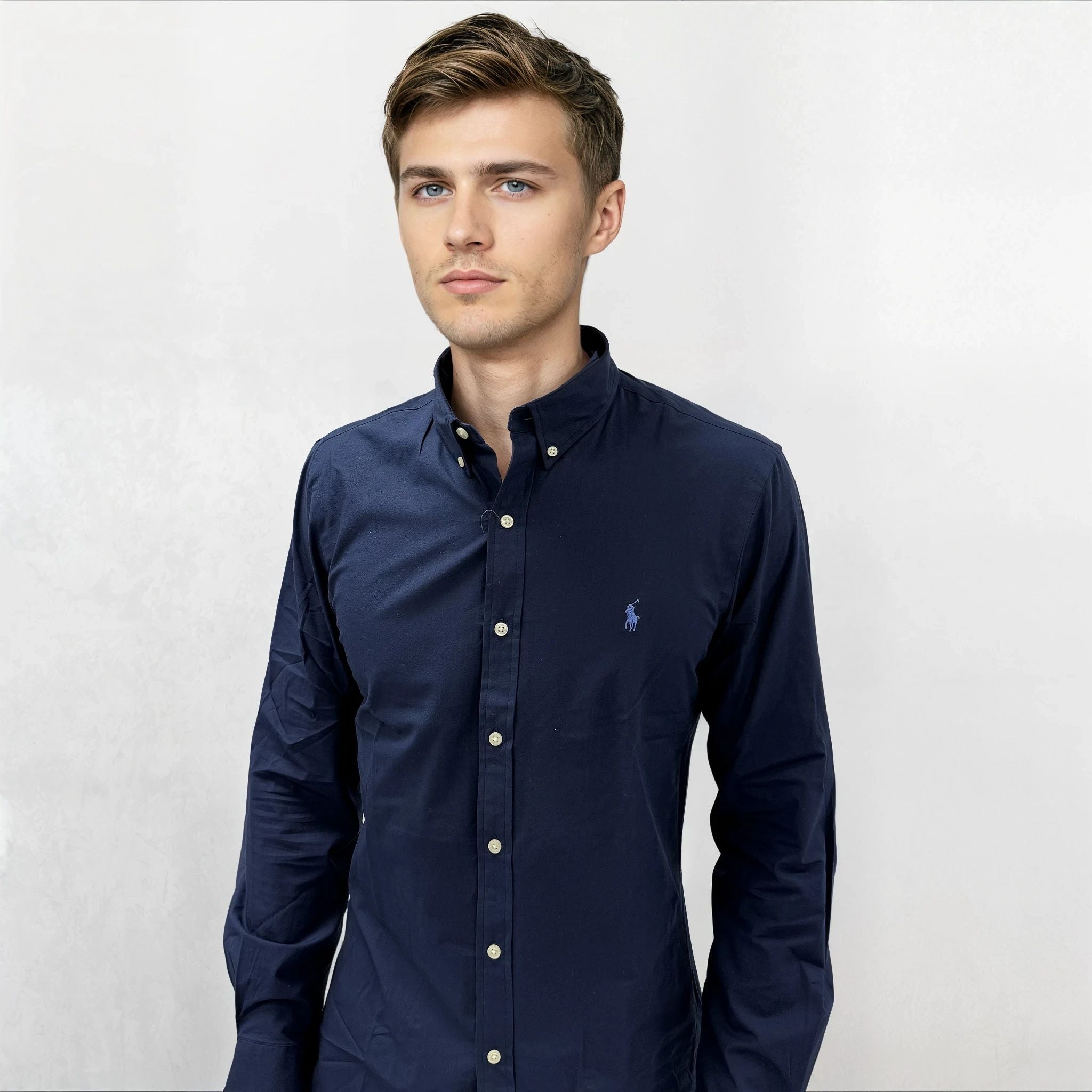 Polo Ralph Lauren Slim Fit Stretch Oxford Shirt Navy