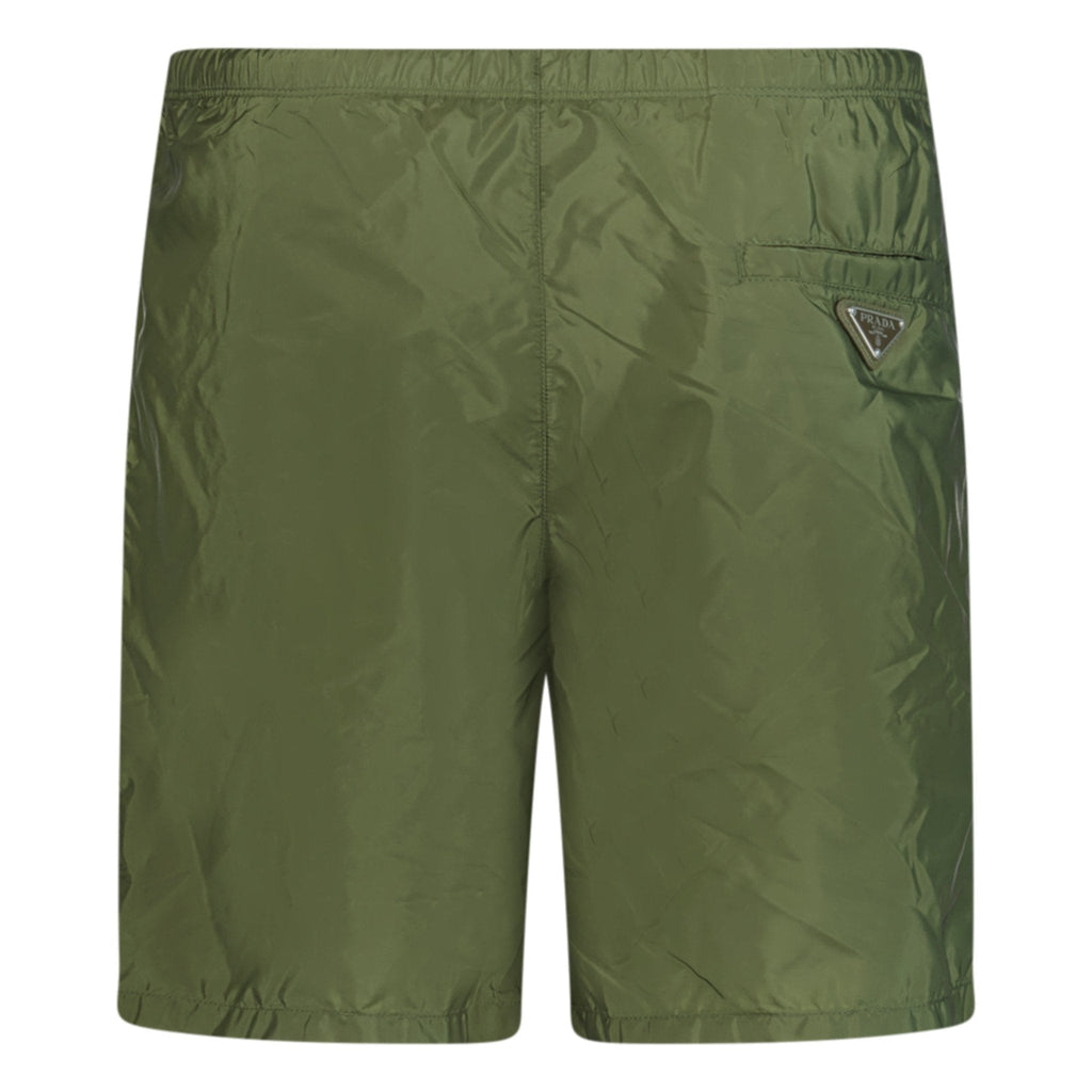 Prada Metal Logo Swim Shorts Khaki