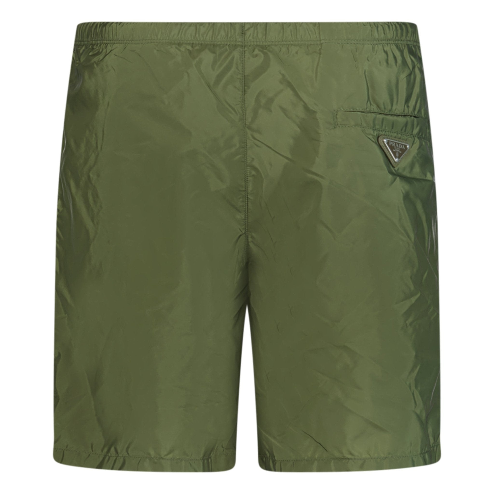 Prada Metal Logo Swim Shorts Khaki