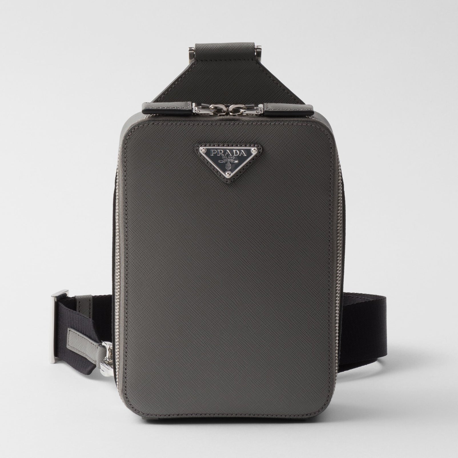 Prada Brique Cross-Body Bag in Marble Grey