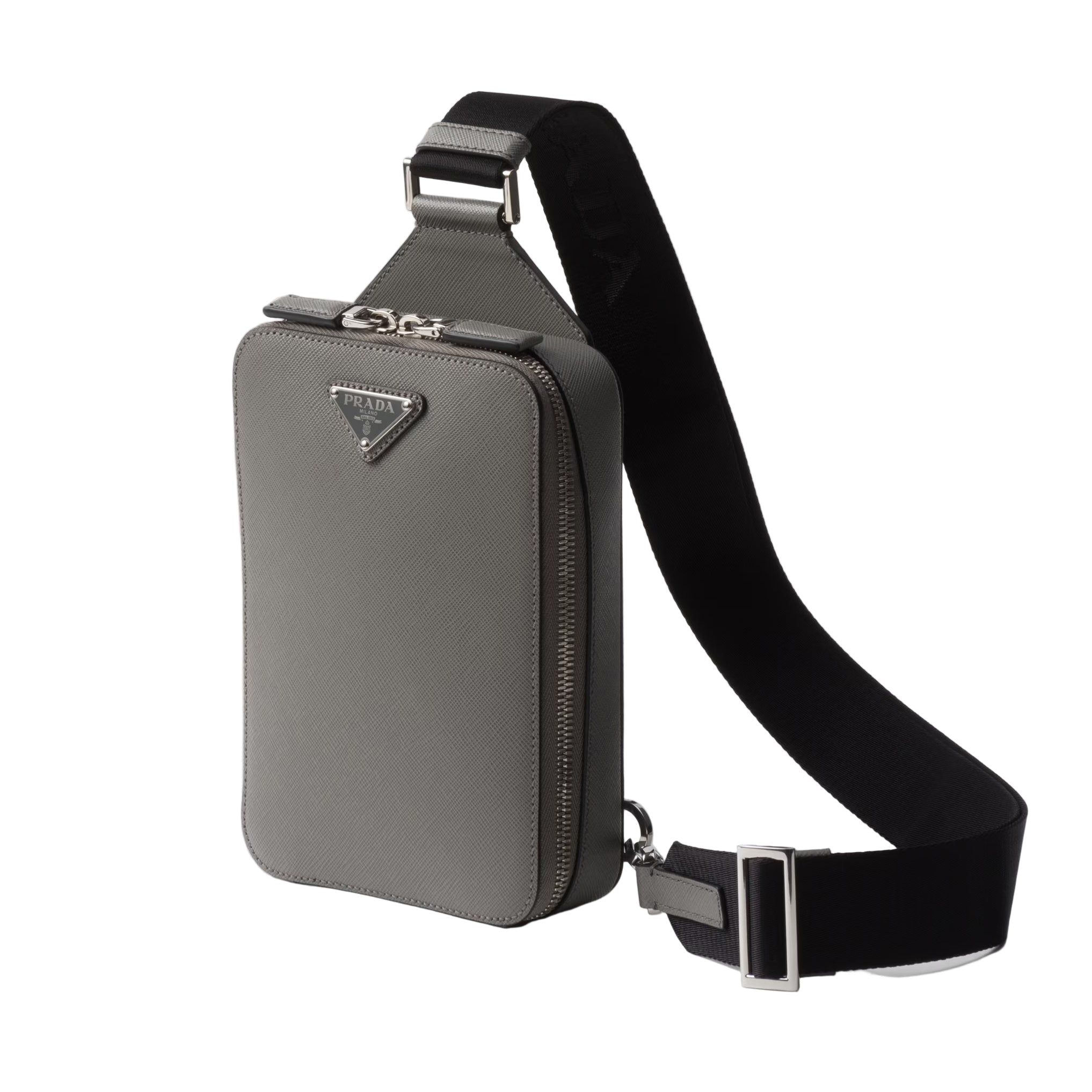 Prada Brique Cross-Body Bag in Marble Grey