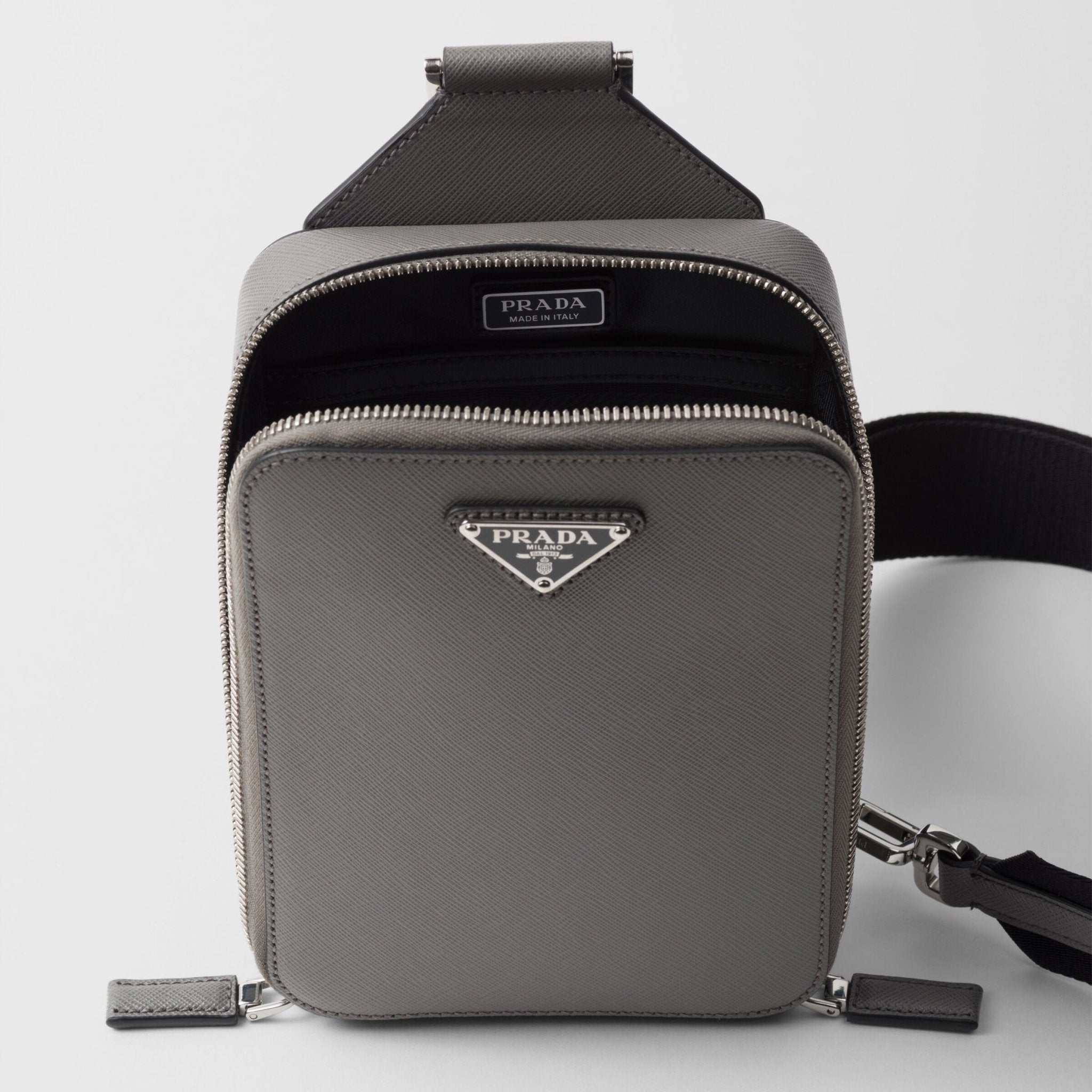 Prada Brique Cross-Body Bag in Marble Grey