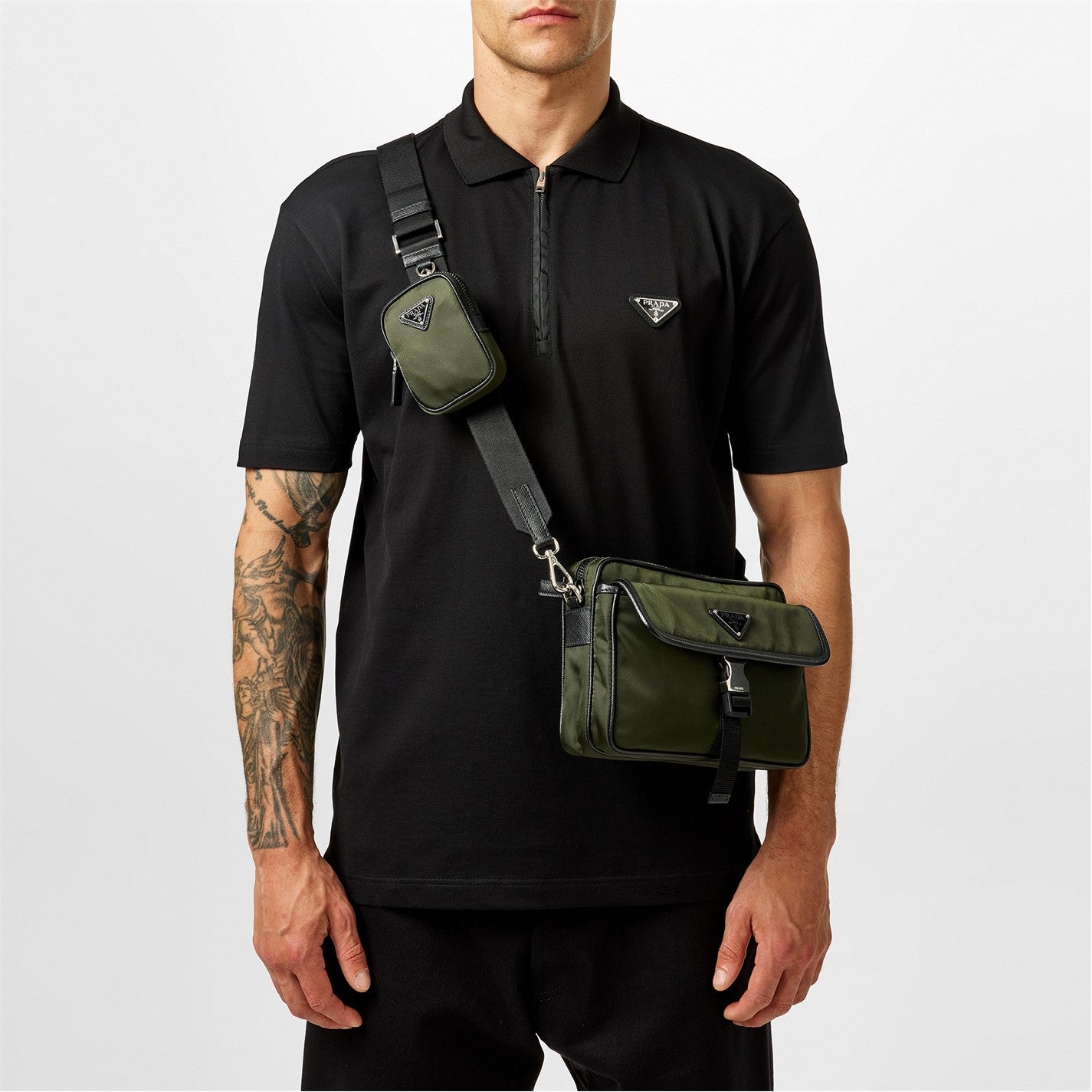 Prada Re-Nylon Crossbody Bag in Military Green