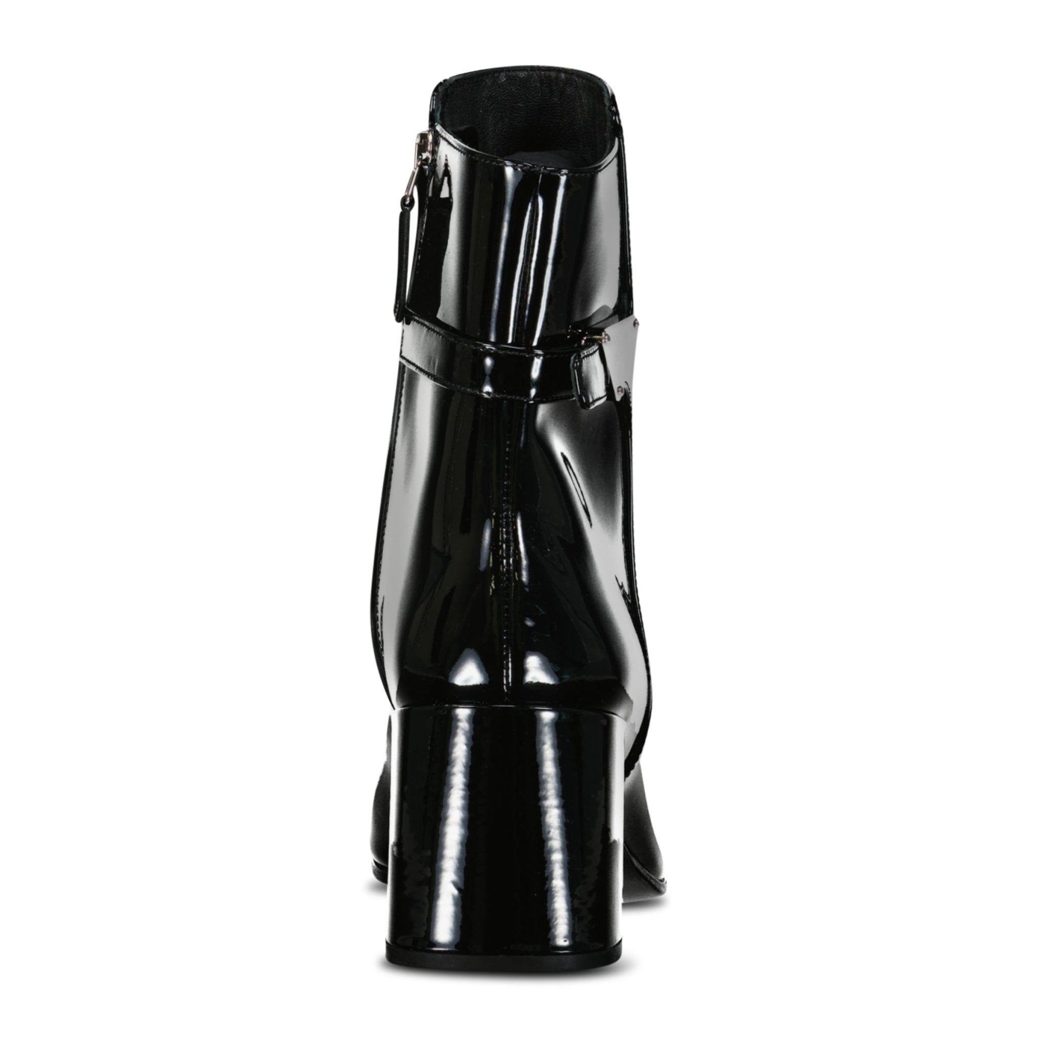 Prada Tronchetti Ank Boots in Black Patent Leather