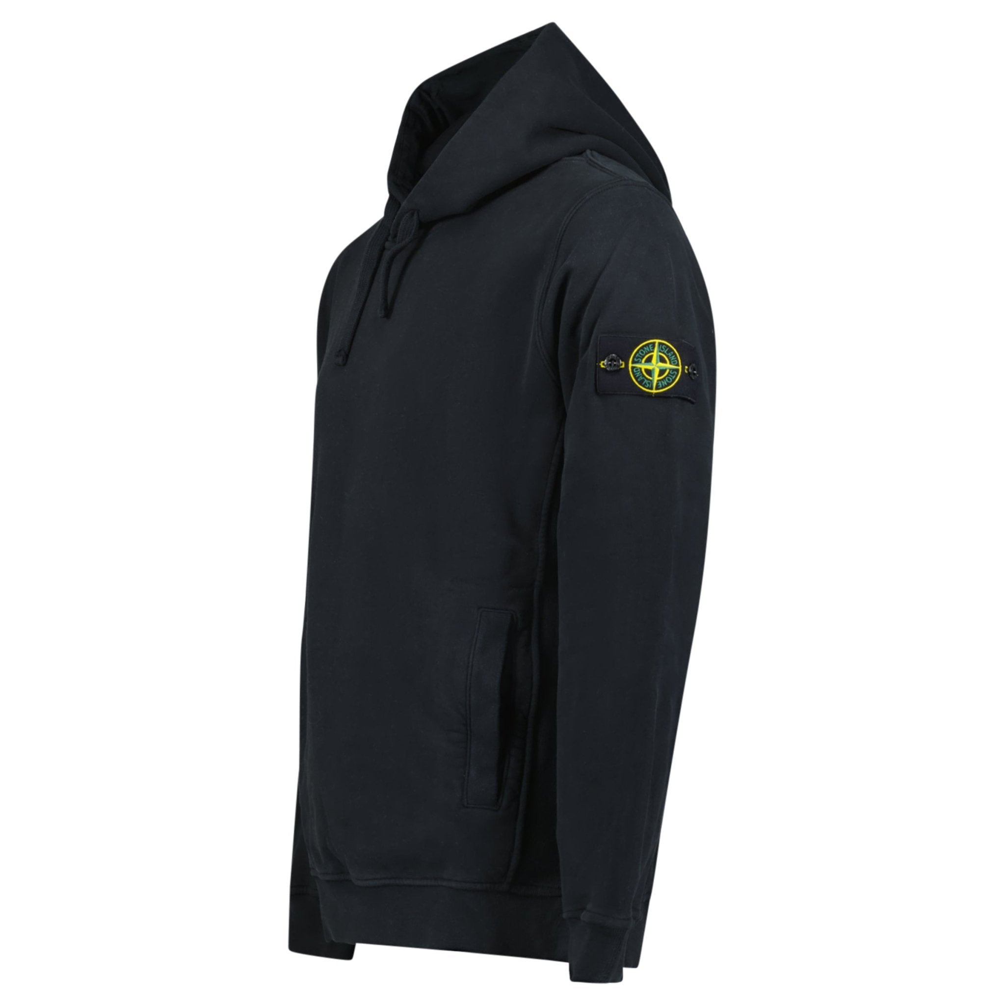 Stone Island Brushed Organic Cotton Hoodie Black