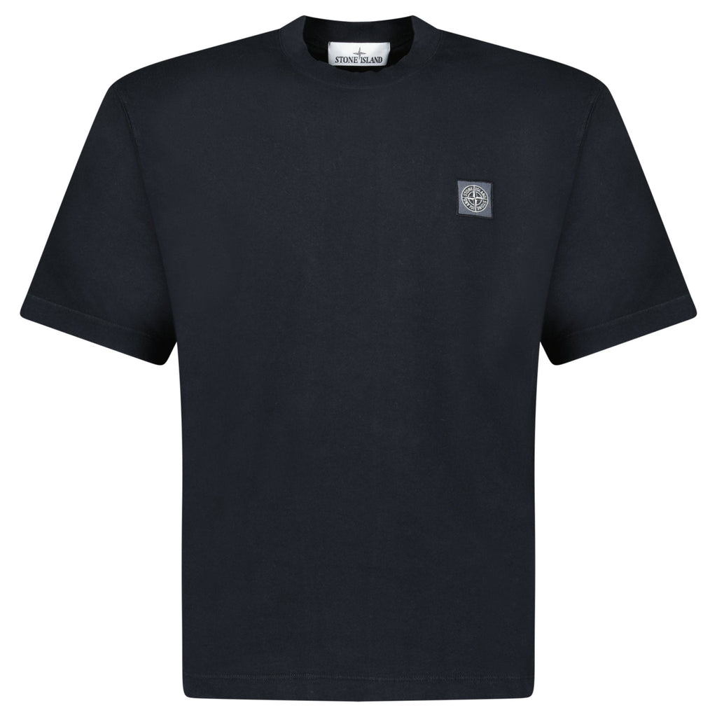 Stone Island Combed Organic Cotton Jersey T-Shirt in Black