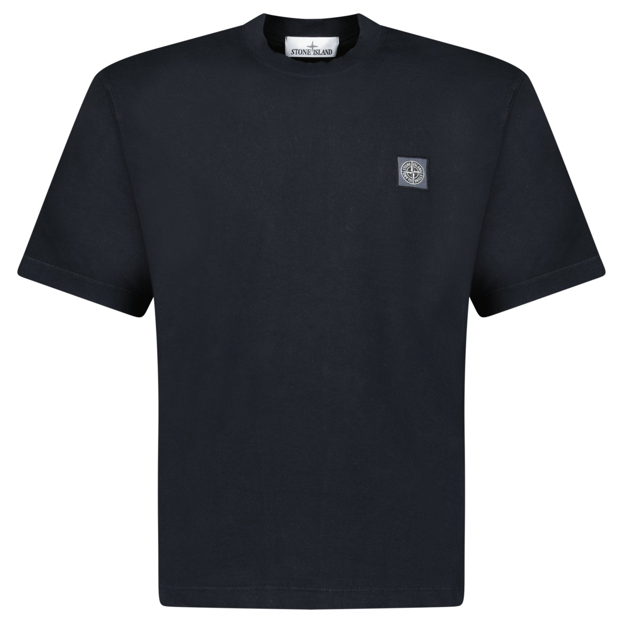 Stone Island Combed Organic Cotton Jersey T-Shirt in Black