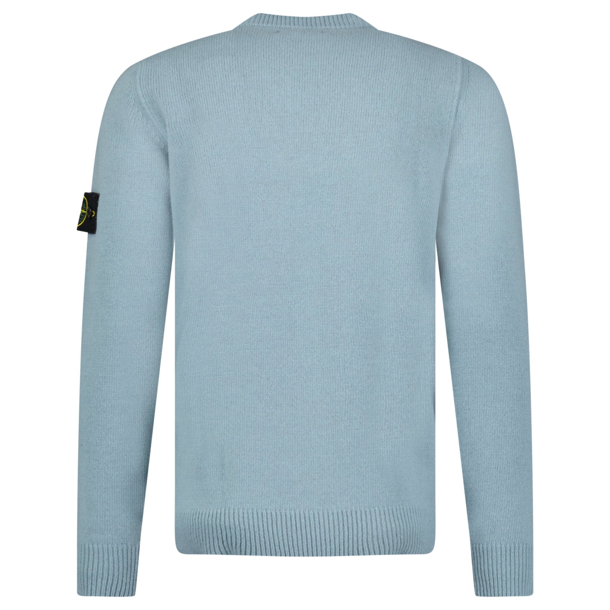 Stone Island Compass-Badge Knit Wool Jumper Green Grey