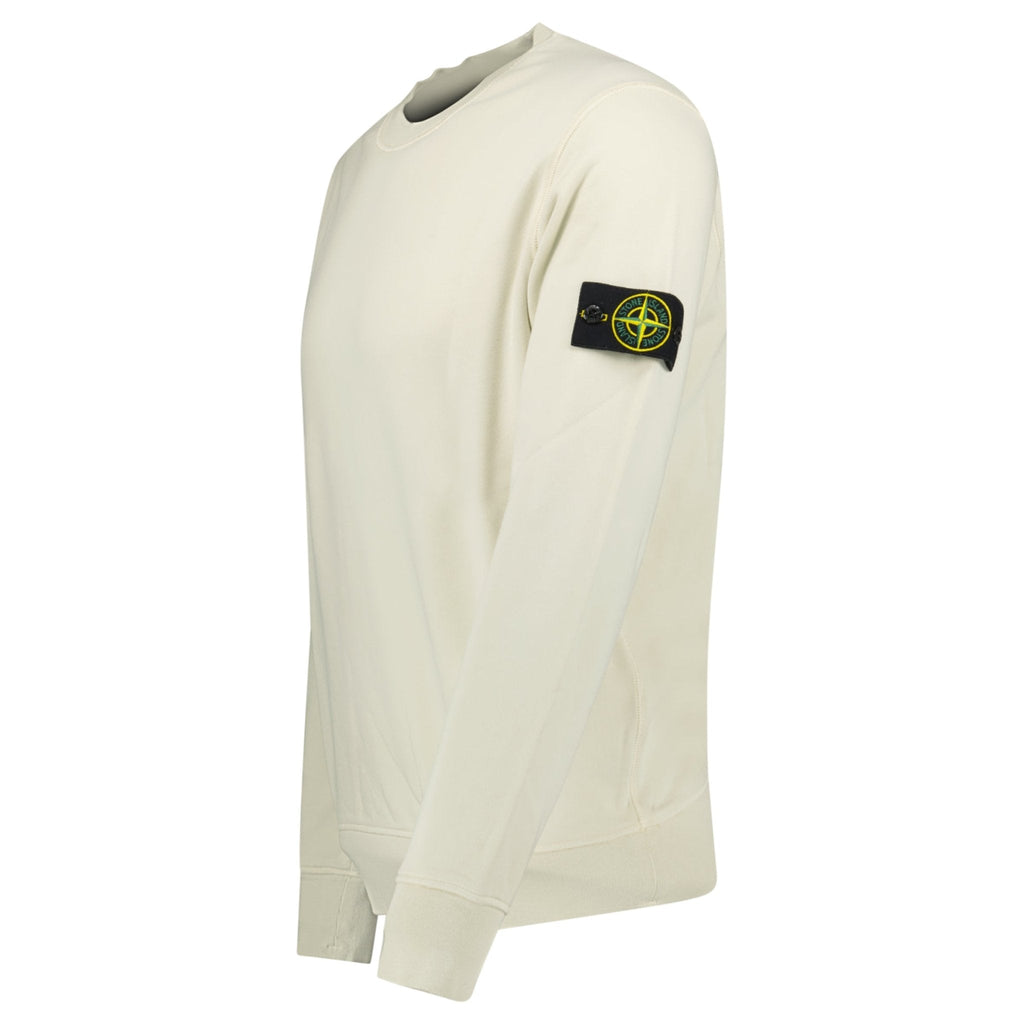 Stone Island Compass Badge Organic Cotton Crewneck Sweatshirt Sand