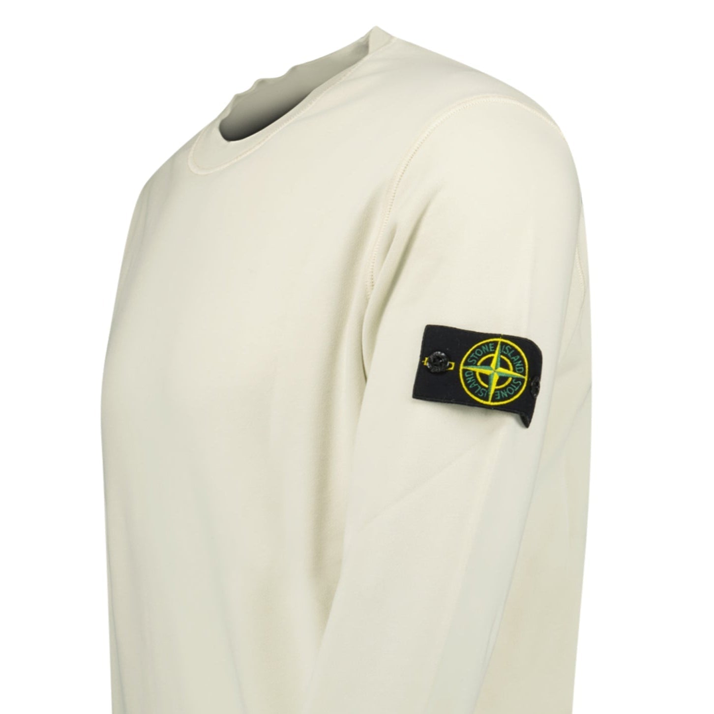 Stone Island Compass Badge Organic Cotton Crewneck Sweatshirt Sand