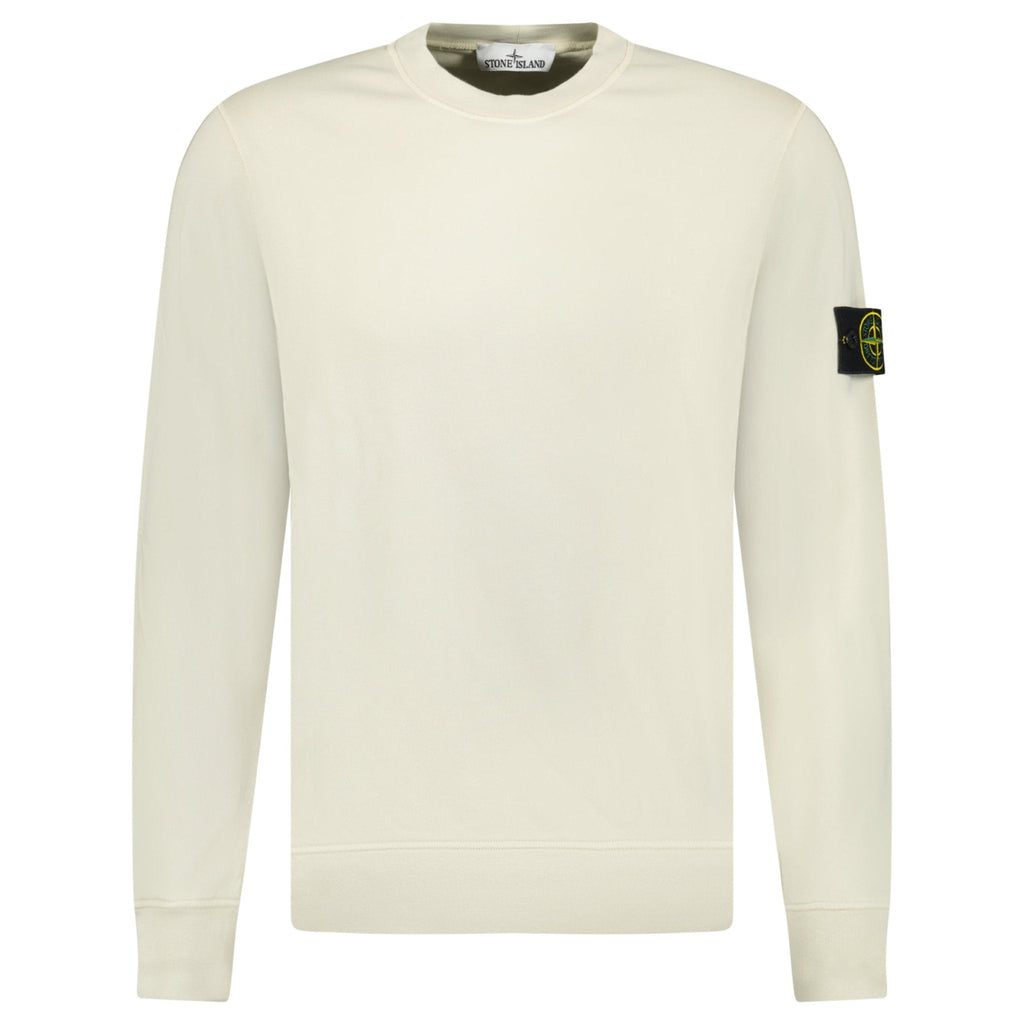 Stone Island Compass Badge Organic Cotton Crewneck Sweatshirt Sand