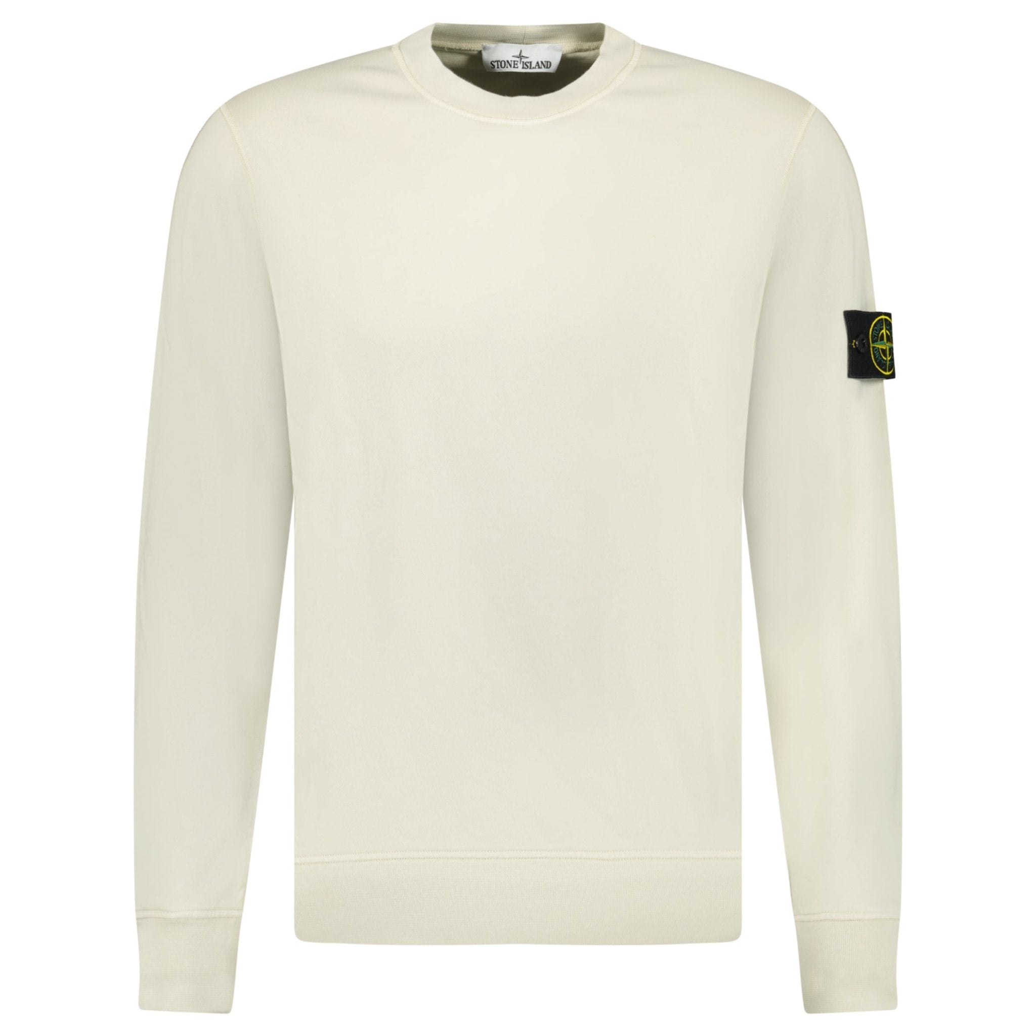 Stone Island Compass Badge Organic Cotton Crewneck Sweatshirt Sand
