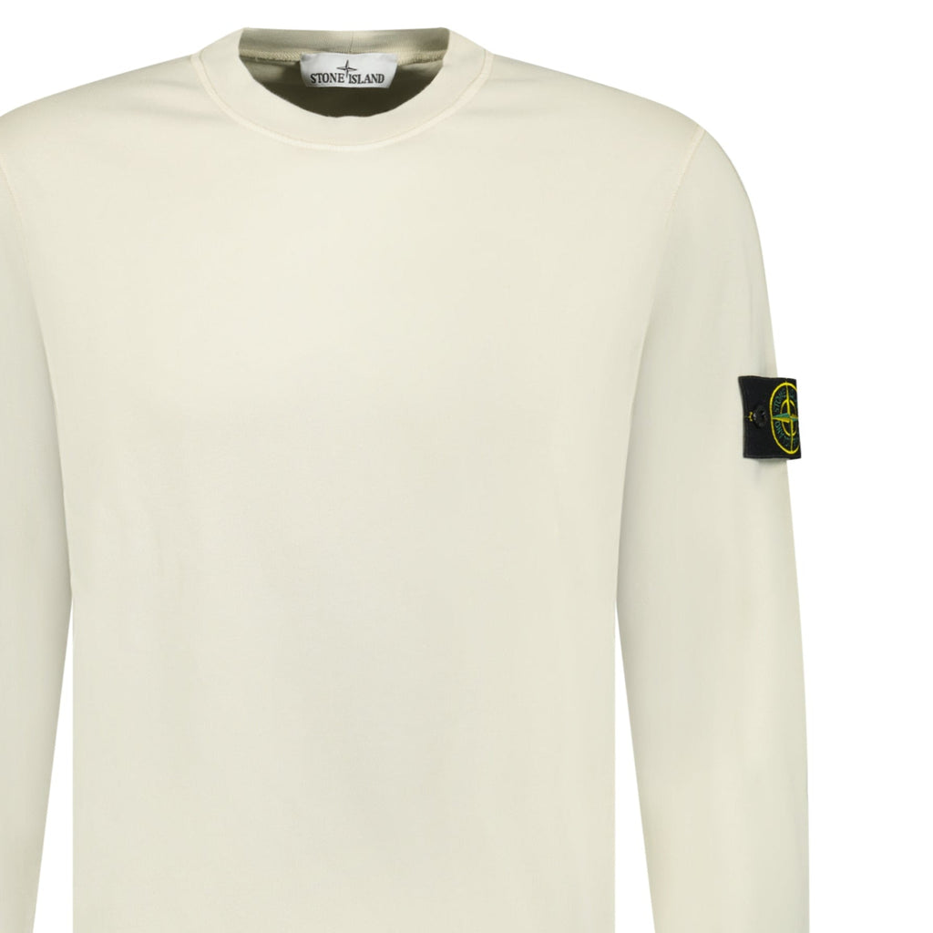 Stone Island Compass Badge Organic Cotton Crewneck Sweatshirt Sand