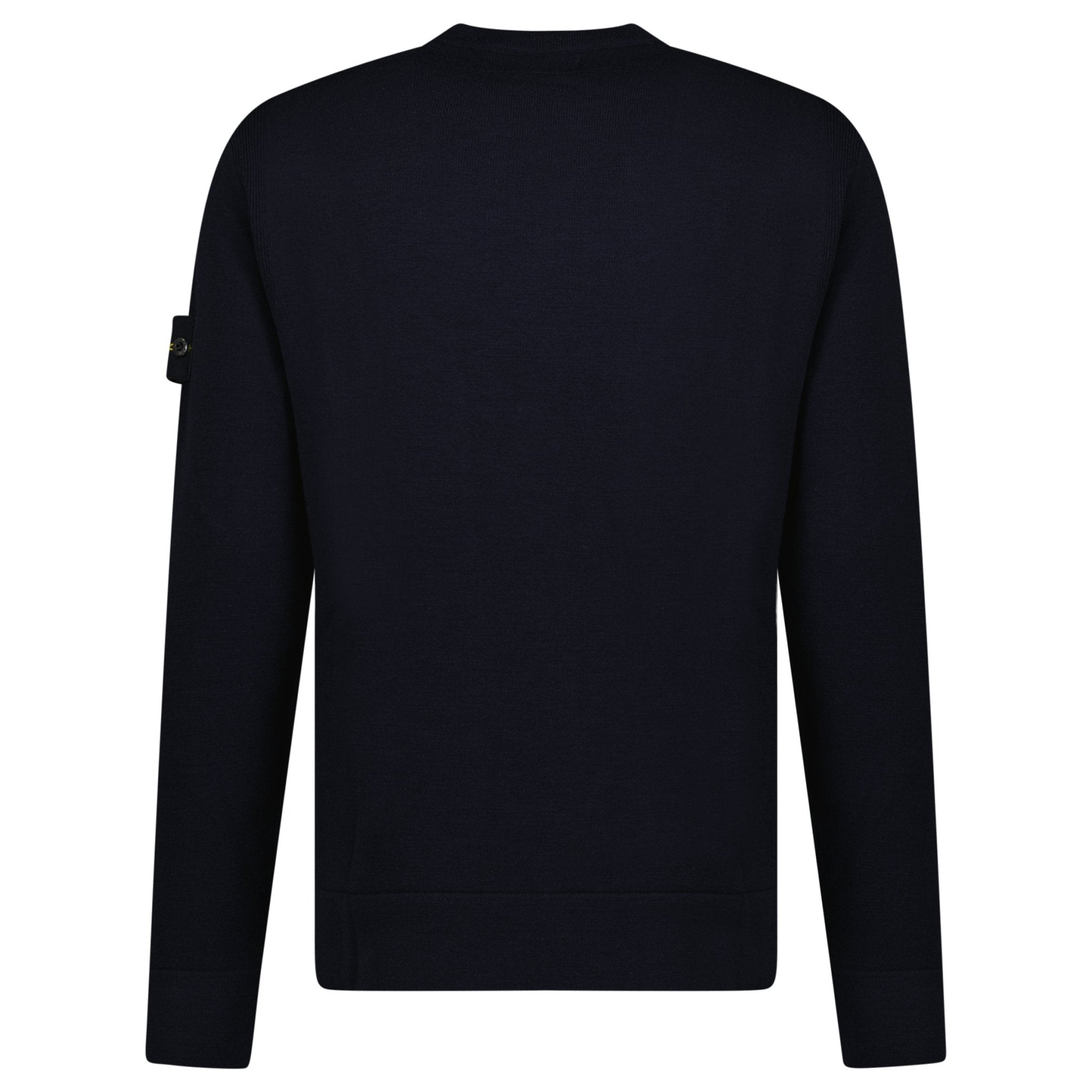 Stone Island Compass-Badge Wool Blend Jumper Navy