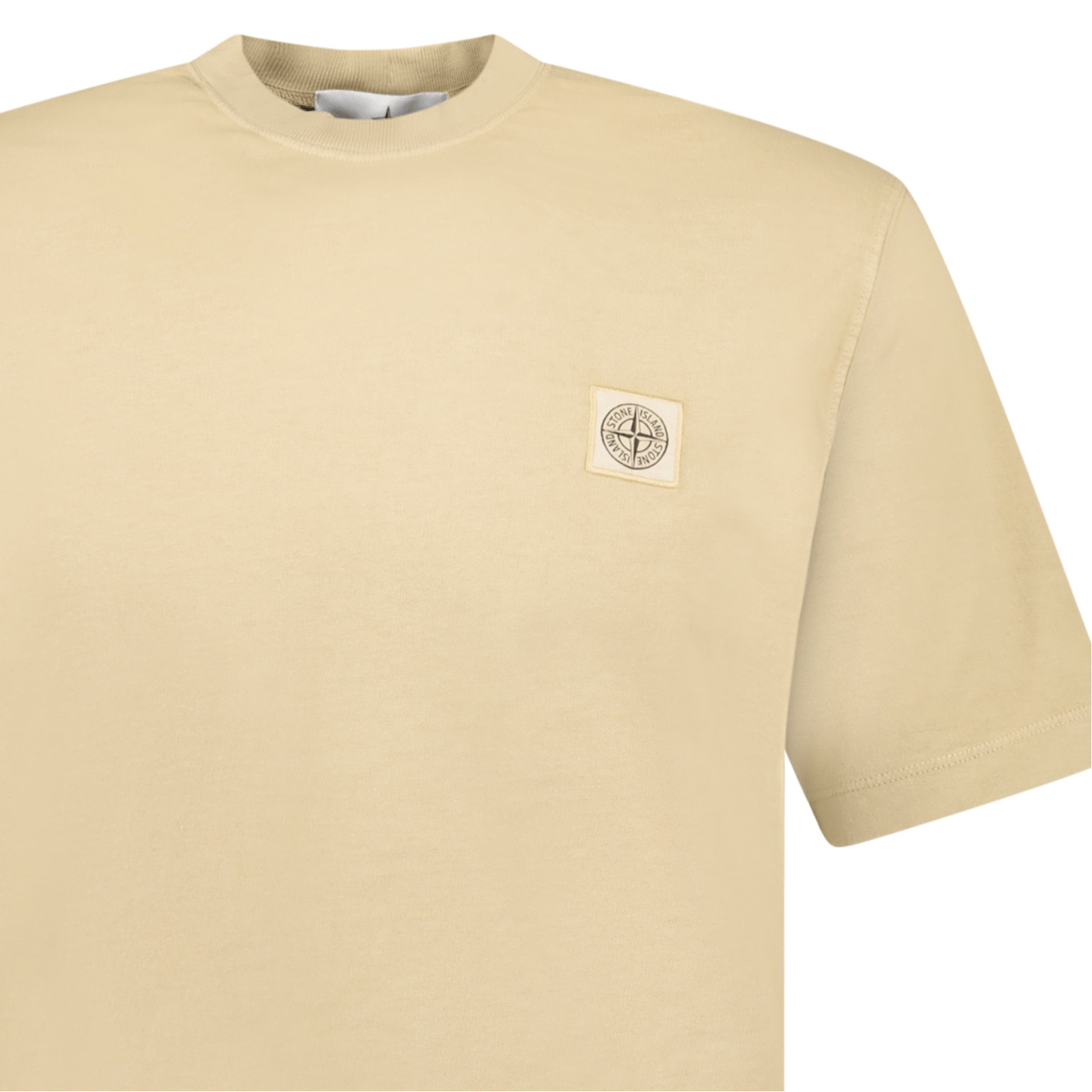 Stone Island Compass Logo Patch T-Shirt in Biscuit