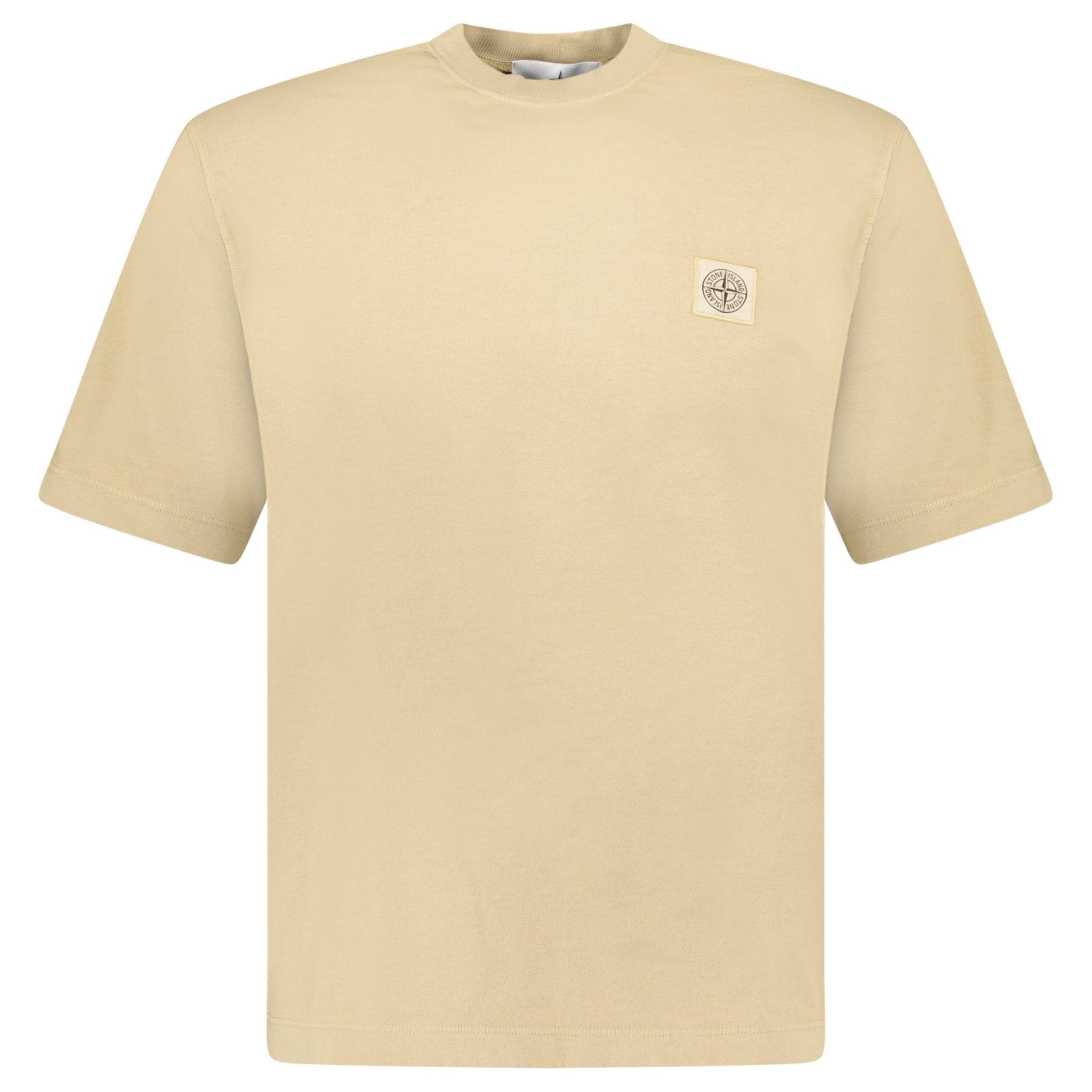Stone Island Compass Logo Patch T-Shirt in Biscuit