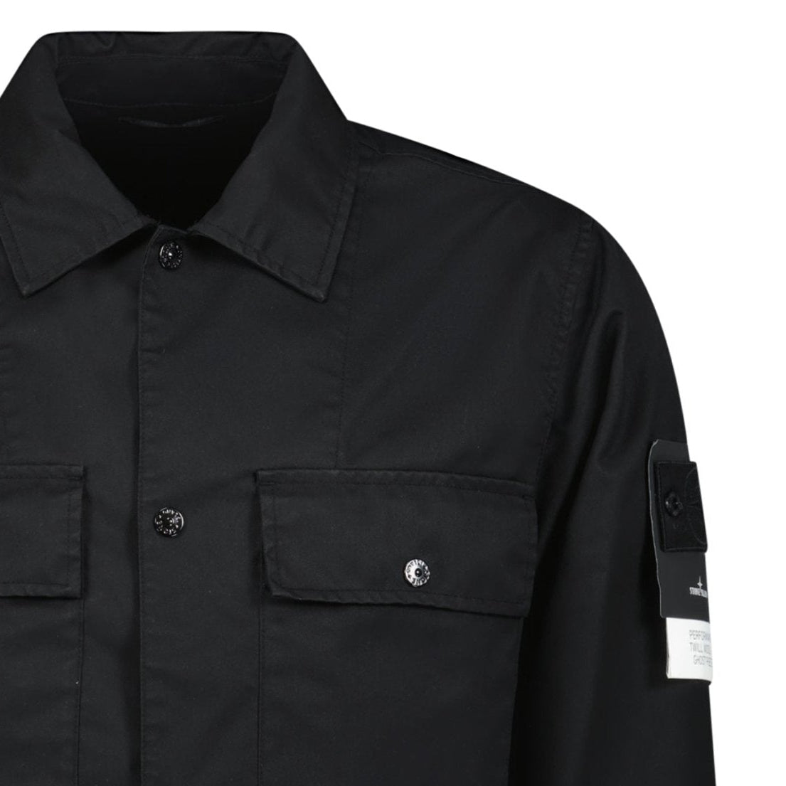 Stone Island Ghost Compass Twill Wool-TC Overshirt Black
