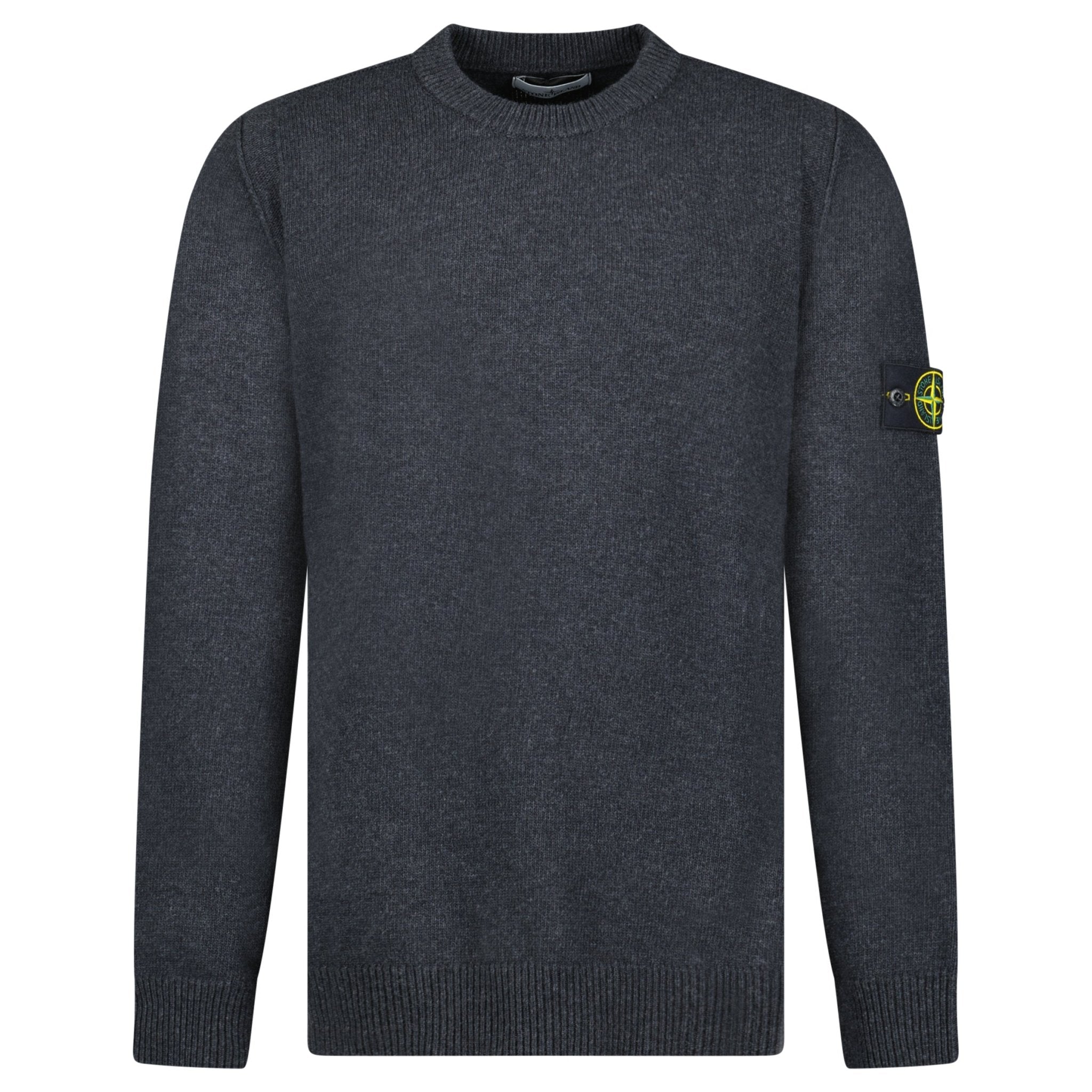 Stone Island Lambswool Crewneck Jumper in Grey