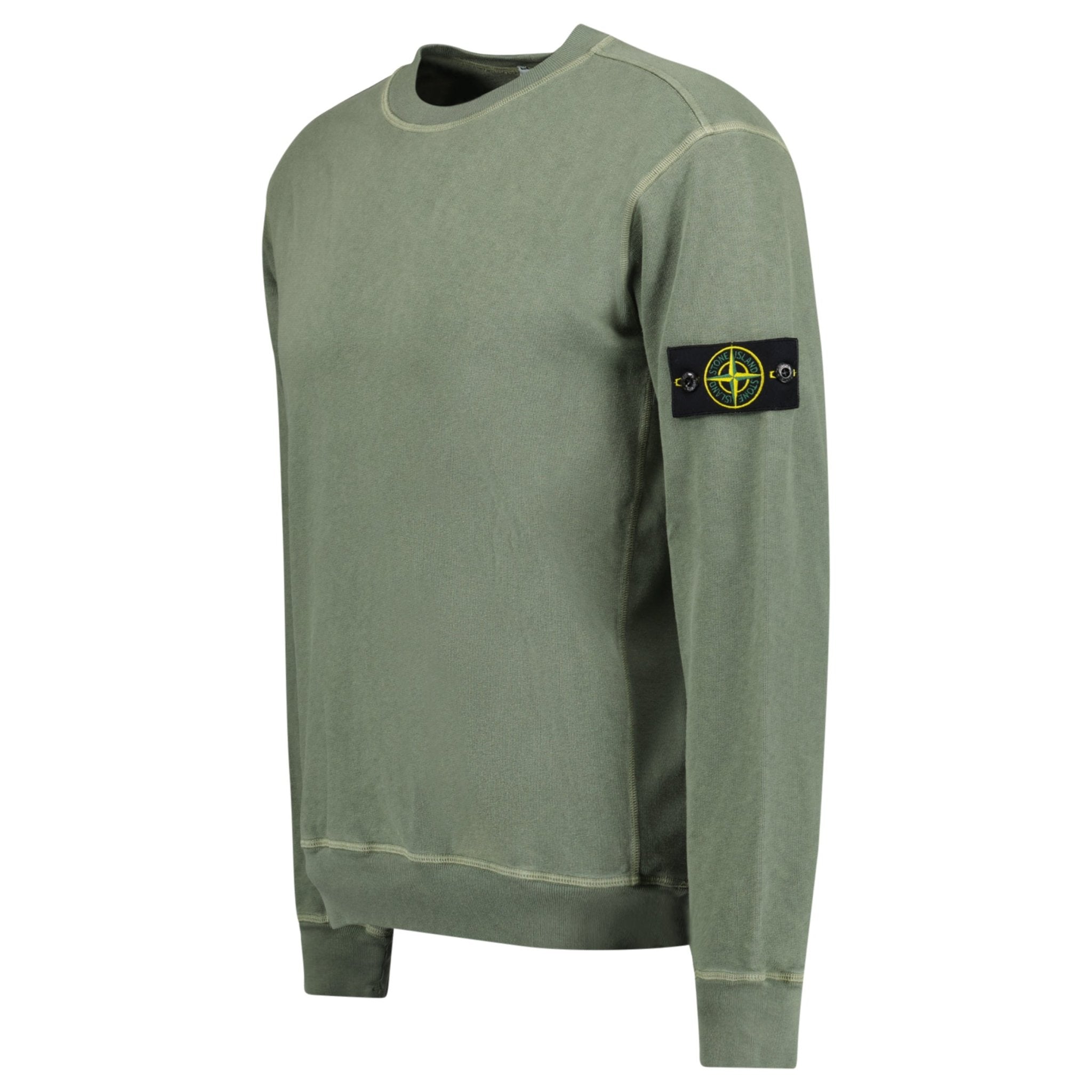 Stone Island Old Effect Crewneck Sweatshirt Musk Green