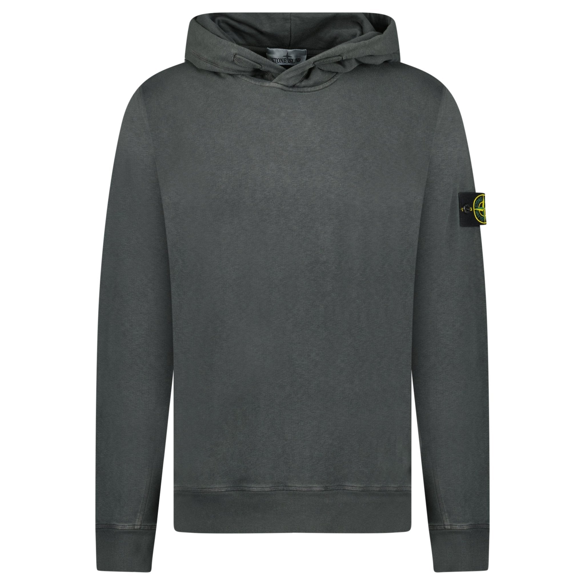 Stone Island ‘Old’ Treatment Hooded Sweatshirt In Charcoal Grey