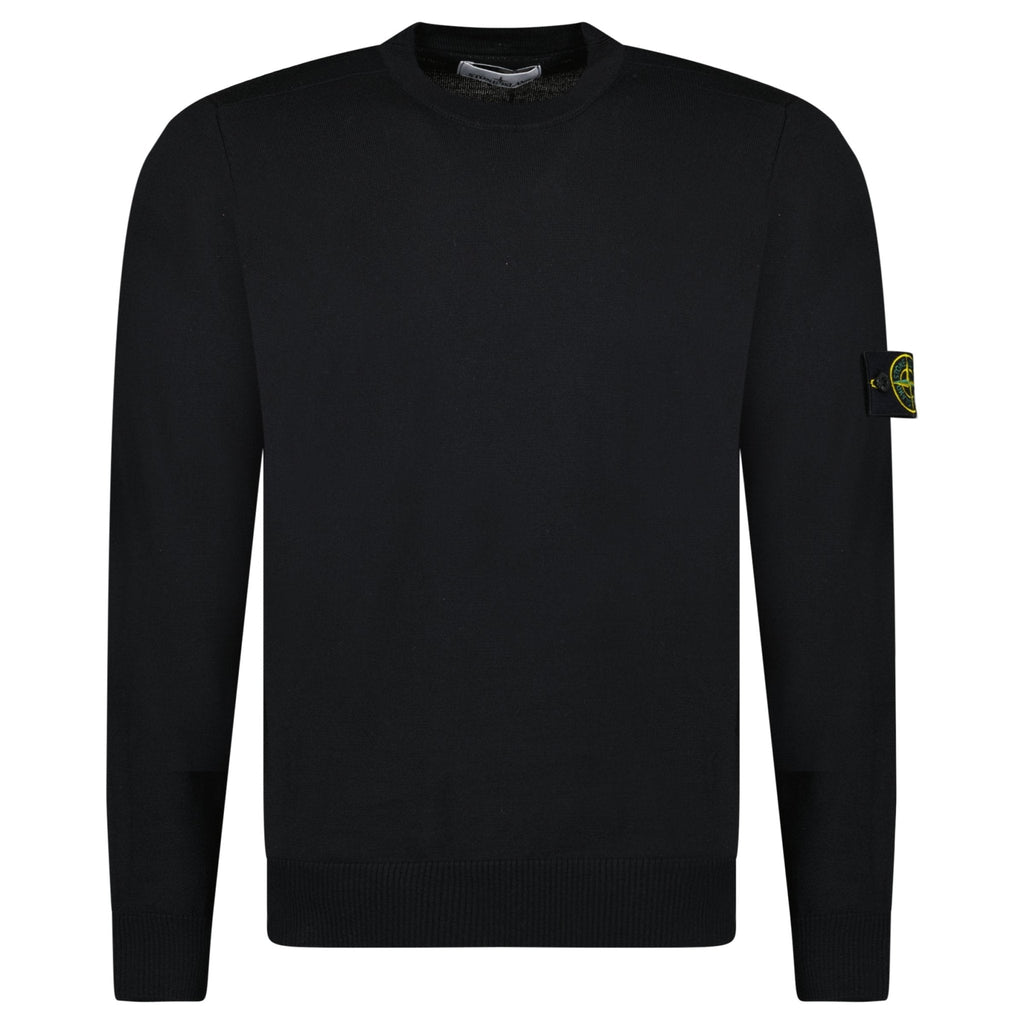 Stone Island Pure Light Wool Crewneck in Black
