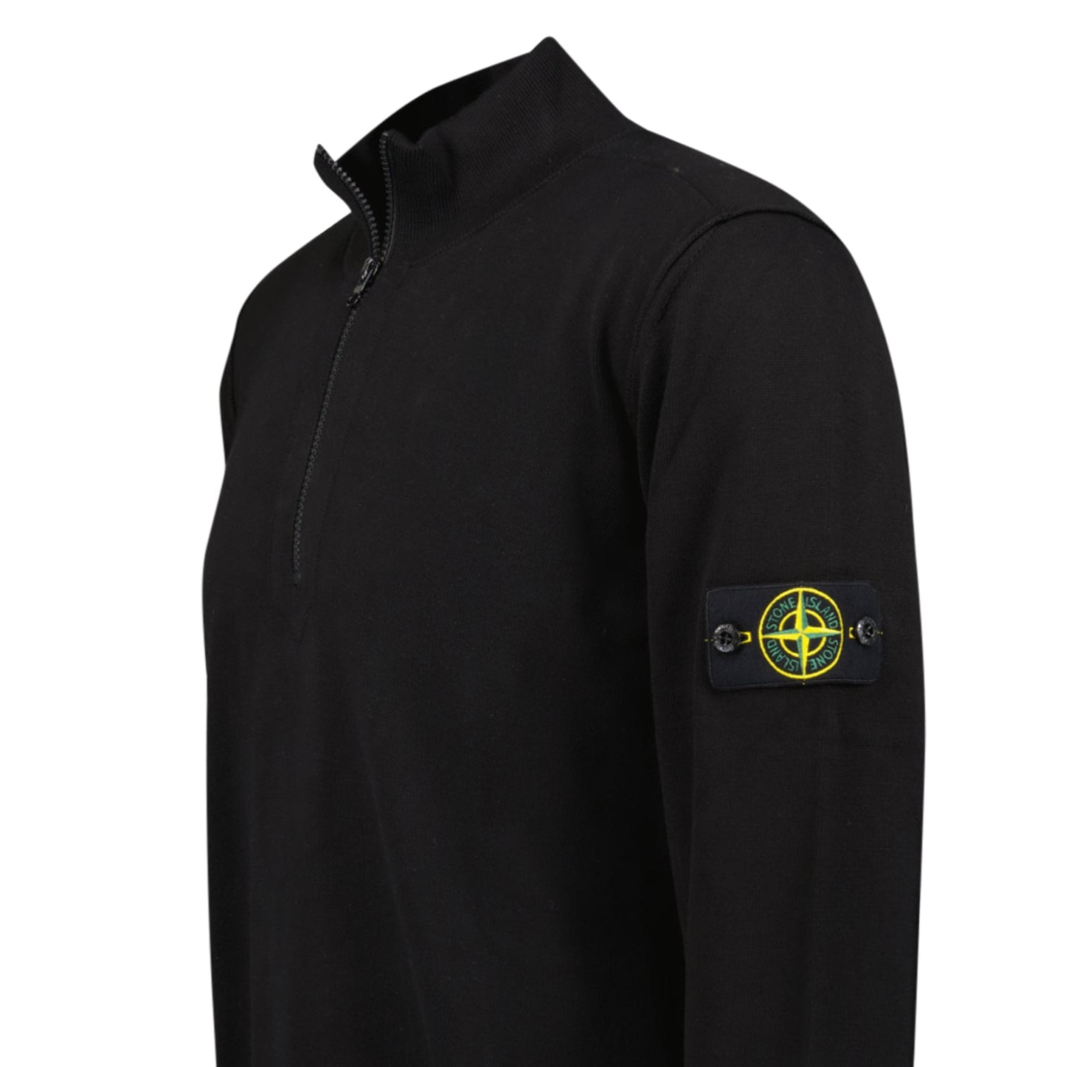 Stone Island Soft Cotton Quarter Zip Sweatshirt Black
