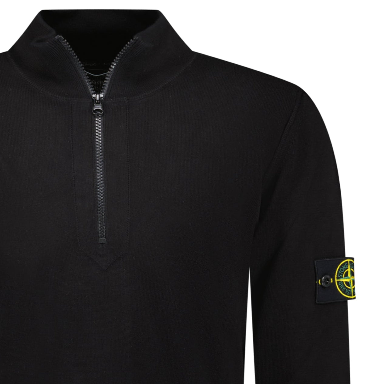 Stone Island Soft Cotton Quarter Zip Sweatshirt Black