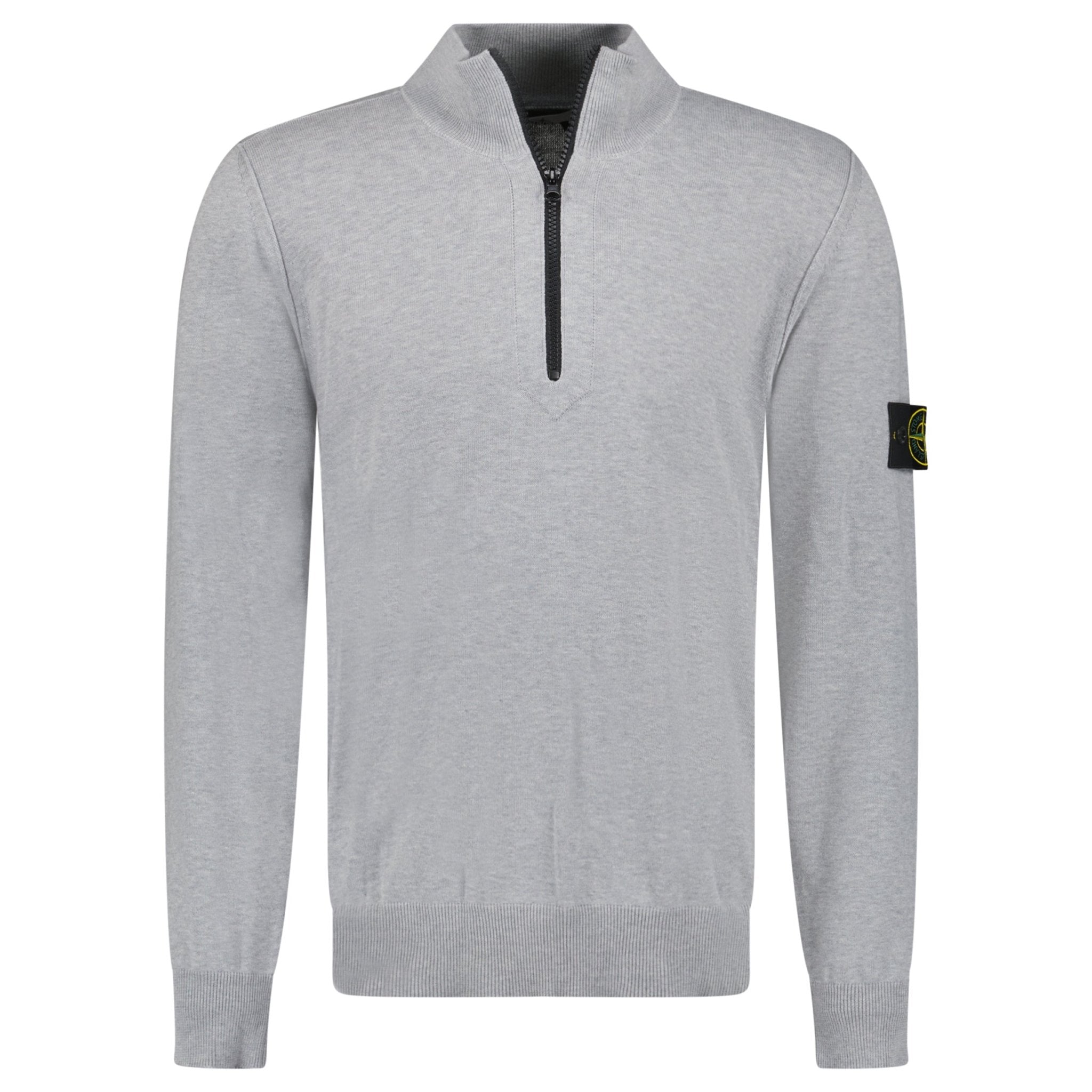 Stone Island Soft Cotton Quarter Zip Sweatshirt Grey