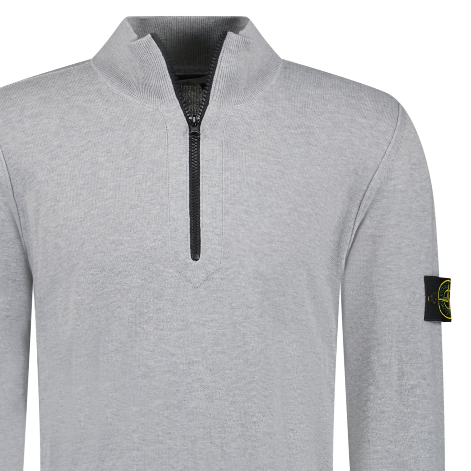 Stone Island Soft Cotton Quarter Zip Sweatshirt Grey