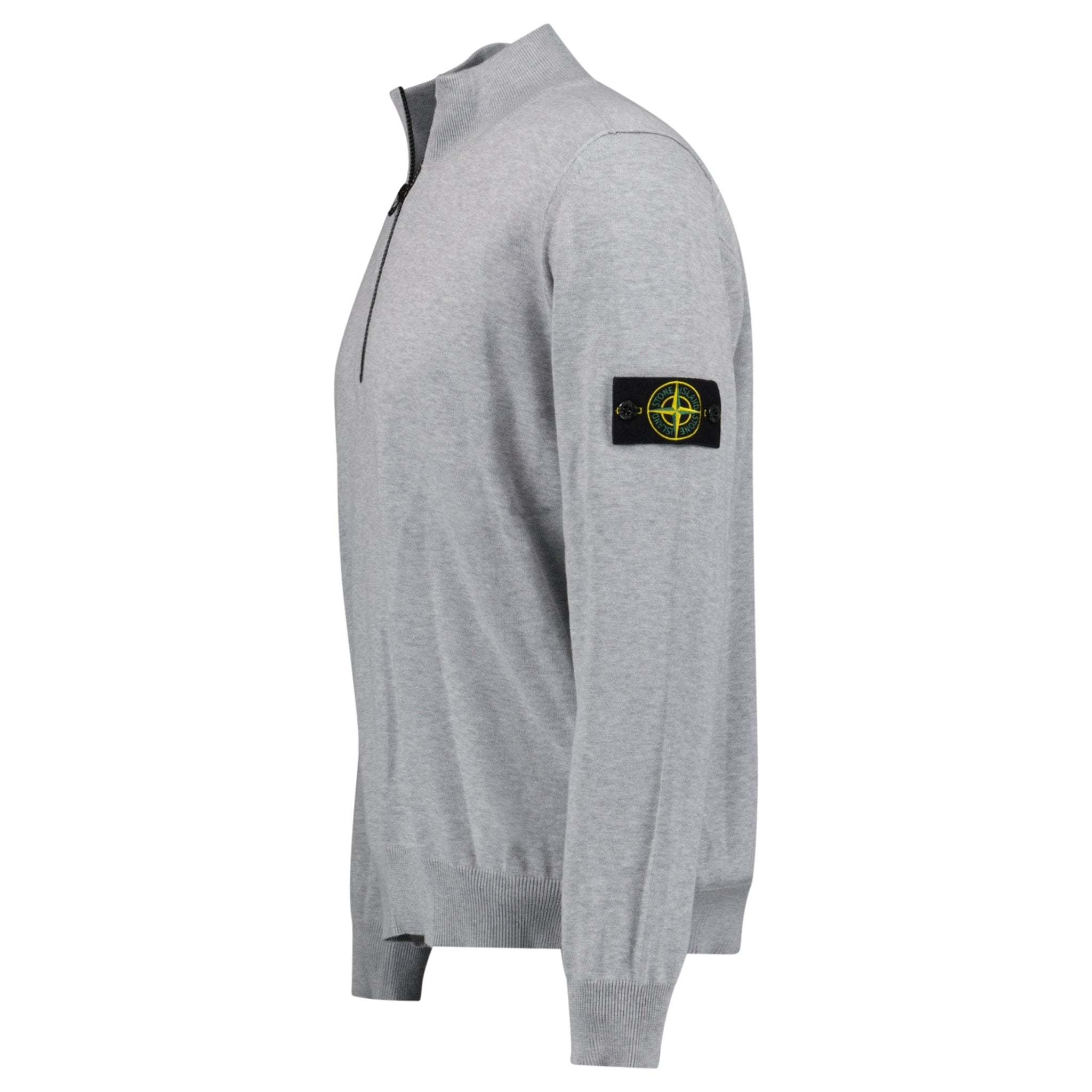 Stone Island Soft Cotton Quarter Zip Sweatshirt Grey