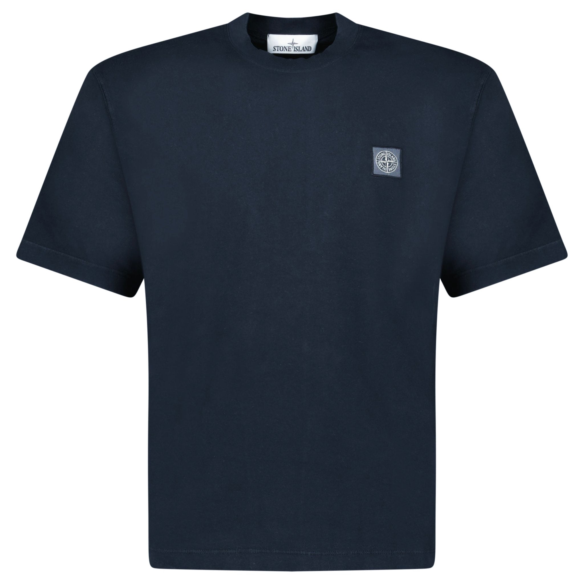 Stone Island Combed Organic Cotton Jersey T-Shirt in Navy