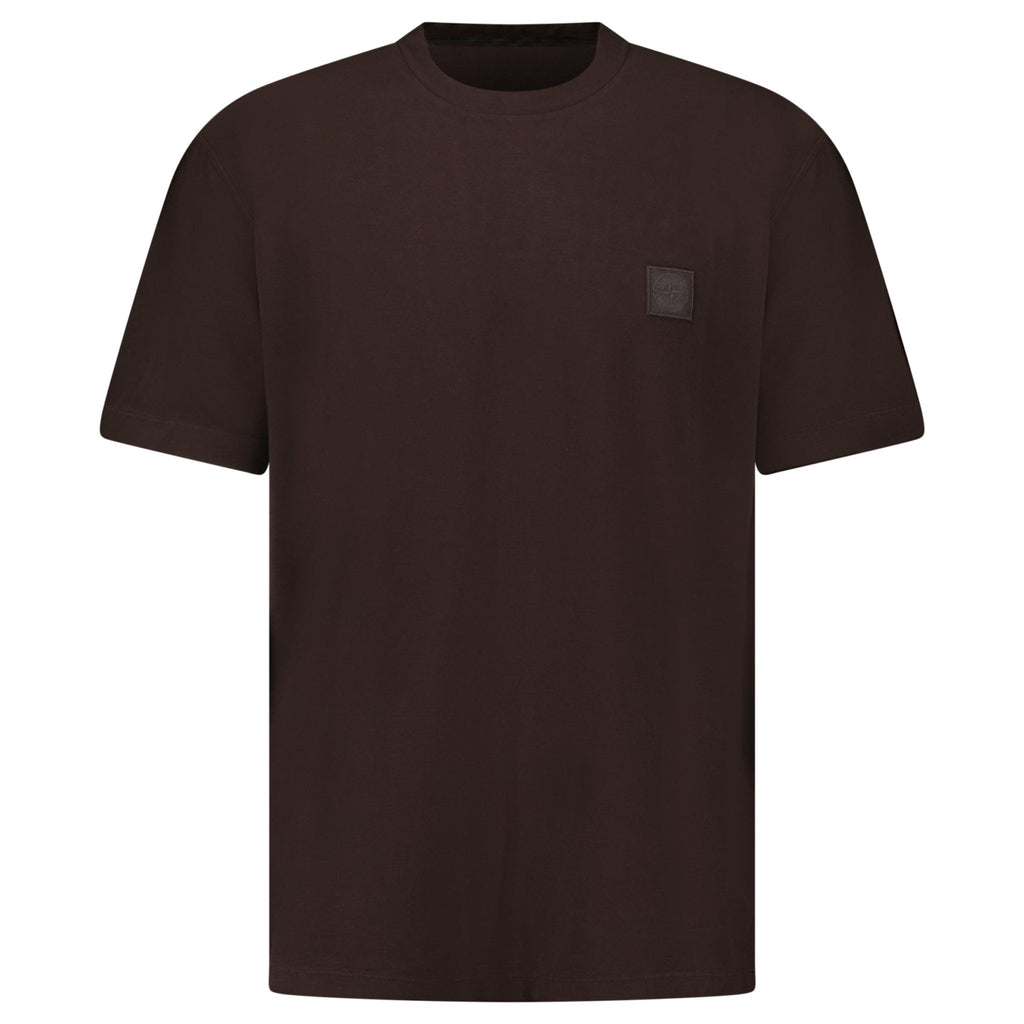 Stone Island Ghost Slim Fit T-Shirt in Cotton Jersey in Dark Brown