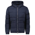 Stone Island Hooded Puffer Jacket In Seamless Tunnel Nylon Navy