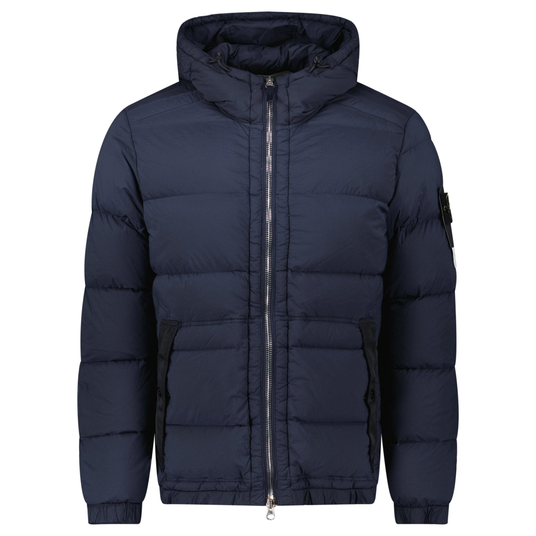 Stone Island Hooded Puffer Jacket In Seamless Tunnel Nylon Navy