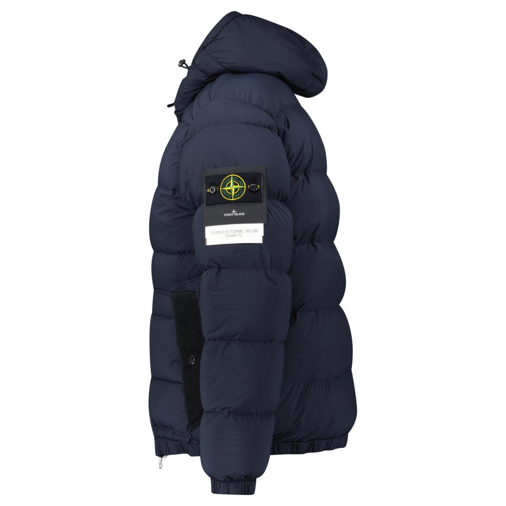 Stone Island Hooded Puffer Jacket In Seamless Tunnel Nylon Navy