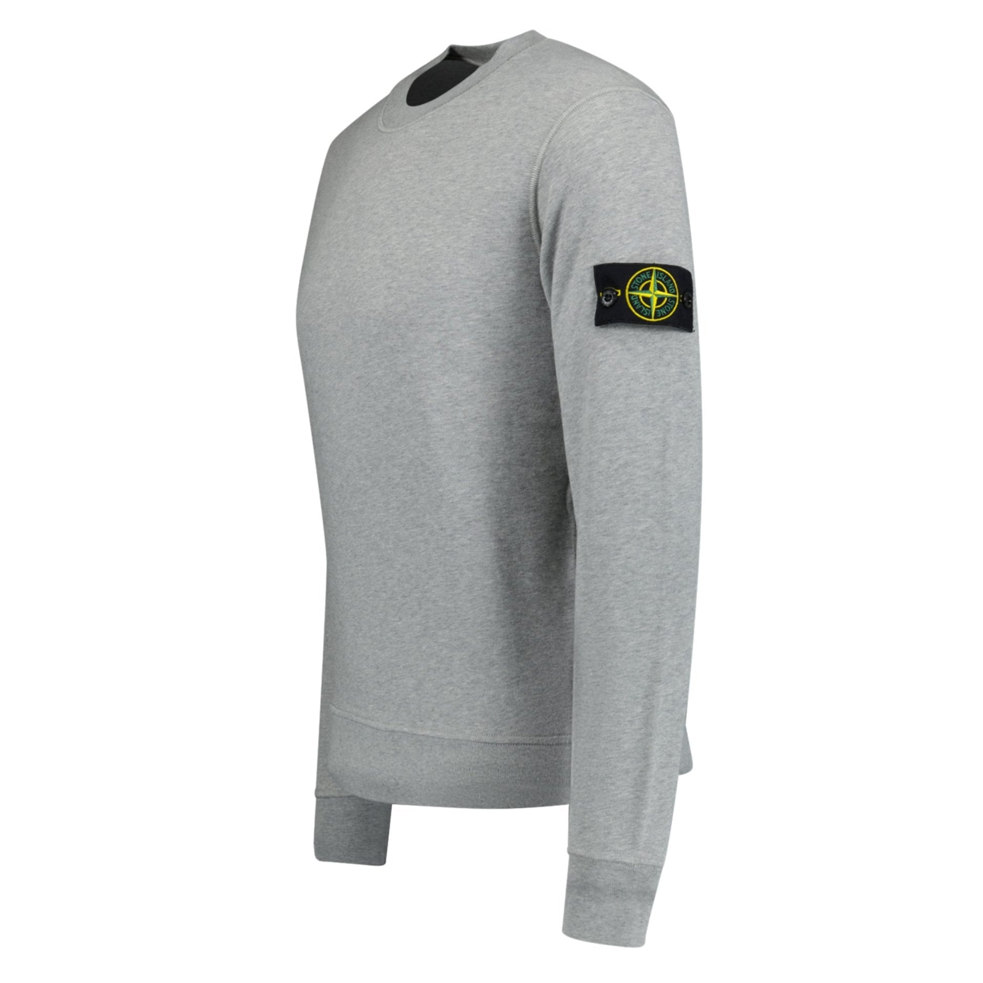 Stone Island Compass Badge Organic Cotton Crewneck Sweatshirt Grey