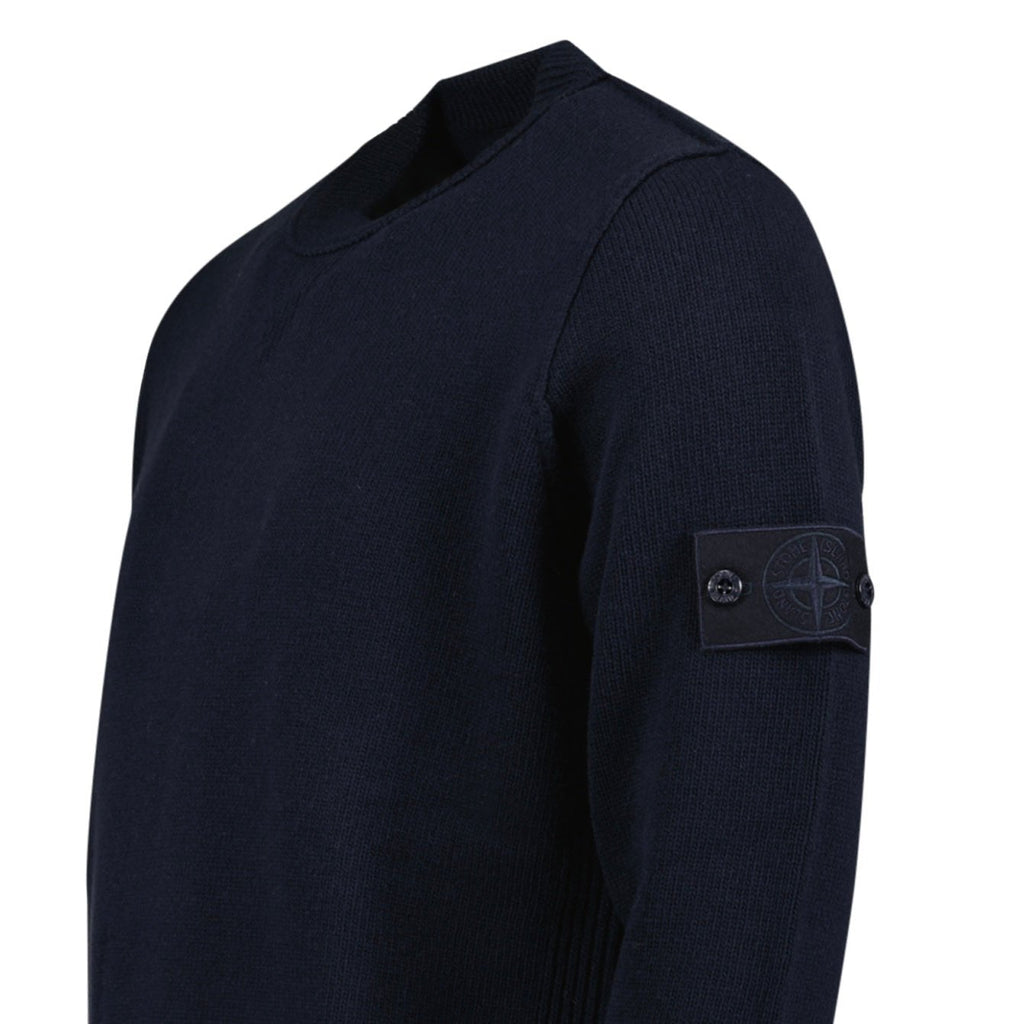Stone Island Thick Ghost Badge Jumper Navy