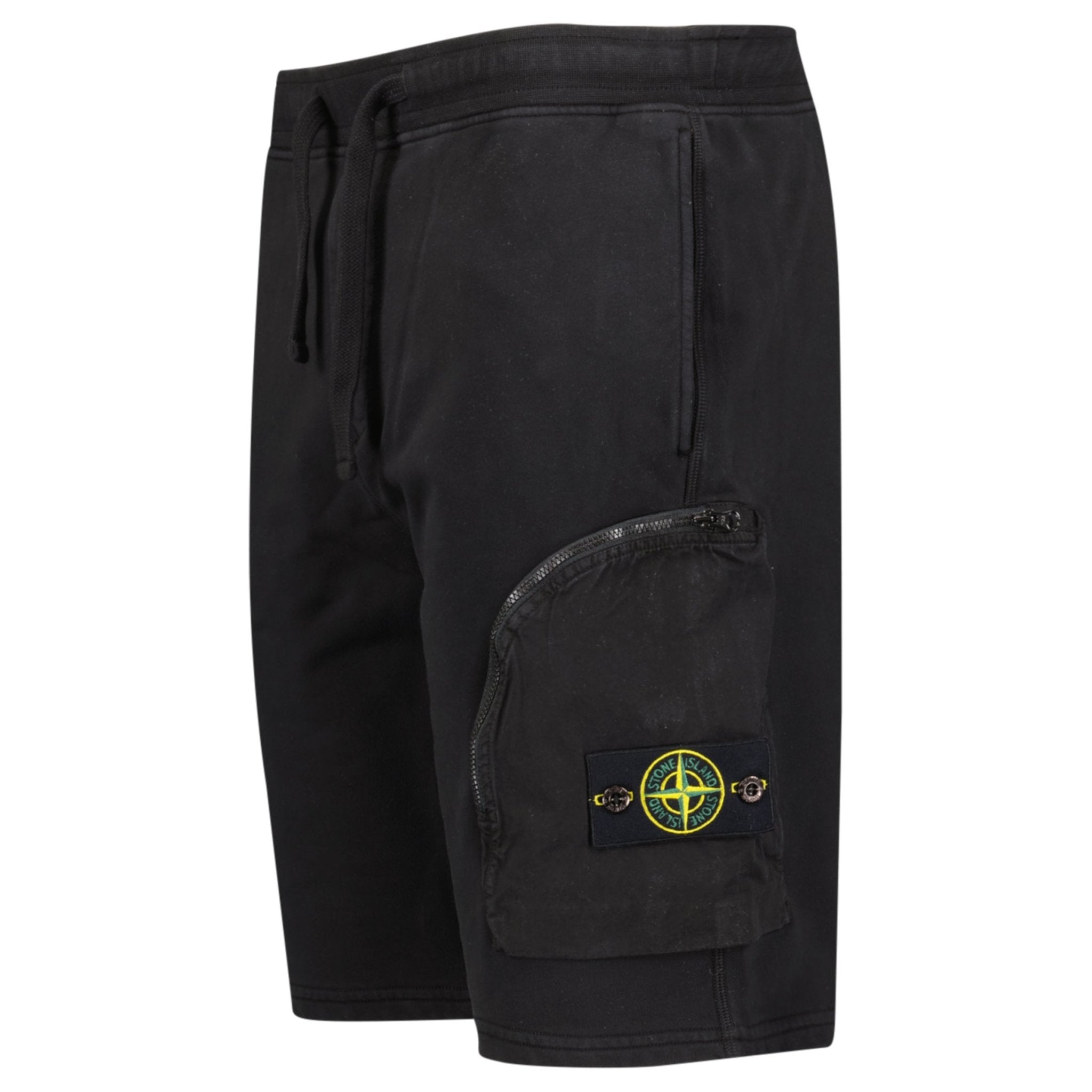 Stone Island Zip Pocket Cotton Shorts Black